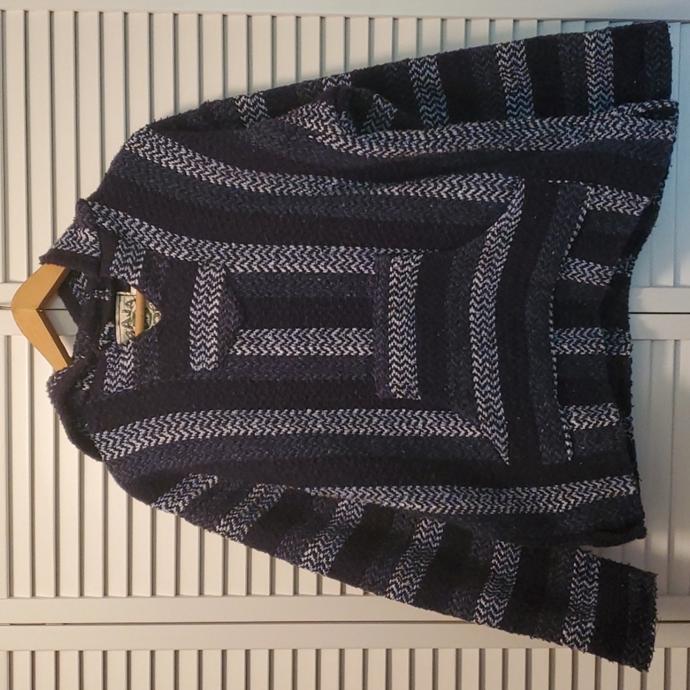 BAJA JOE, Mexican Hoodie, Blue/Black, SM, Unisex